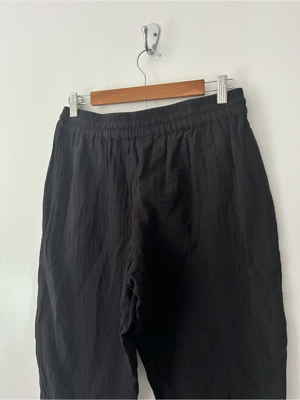 Pact Double Gauze Tapered Pull On Pants 100% Organic Cotton Black Medium - Picture 6 of 11